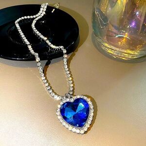 💕Brand New Titanic Blue Heart of The Ocean Love Forever Pendant Necklace